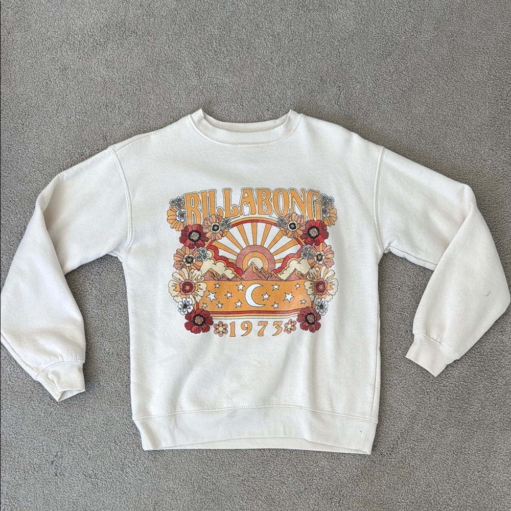 Billabong White Graphic Sweatshirt